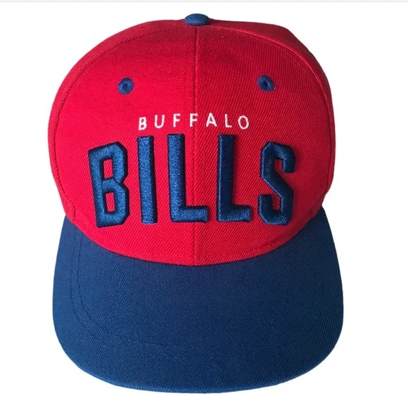 🌟SOLD🌟Buffalo Bills Mens Red And Blue NFL Budweiser Adjustable Baseball Hat - Picture 1 of 12